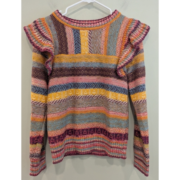 Anthropologie Pilcro Ruffle Multicolor Lalala Sweater Size Small - Picture 12 of 12